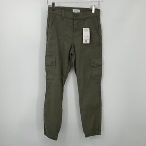 Evereve Fatigue cargo jogger pants olive green pocket new 26